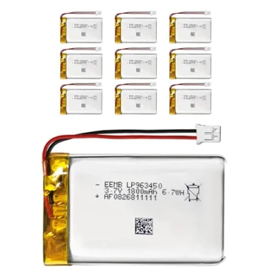 Image of 10X EEMB 3.7V Li ion 963450 Battery 1800mAh Lipo Rechargeable Lithium Polymer Pack with JST Connector (10) Make Sure Device Polarity Matches Before Purchase!