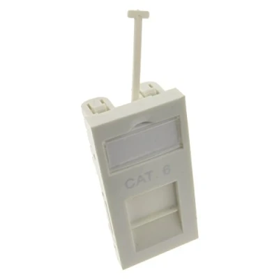 Image of kenable CAT6 Low Profile RJ45 Module Keystone with Name Plate in White