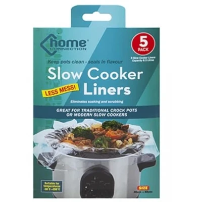 Image of The Home Fusion Company Slow Cooker Liners 5 Pack No Mess Easy Clean Disposable Seals In Flavour Crock