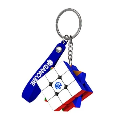 Image of GAN 330 Mini Speed Cube Key Ring, 3x3 Keychain Original Magic for Children and Adults 1.2 Inch