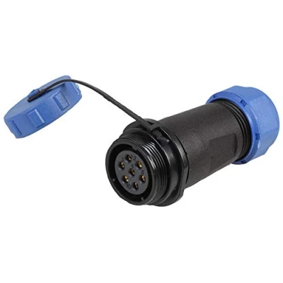 Image of PRO ELEC PELR0181 Circular Threaded Connector Inline Socket, 7 Pole, 12mm, IP68