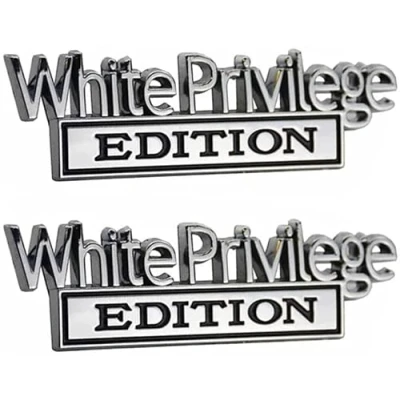 Image of Yuzhao For Clio Focus Tiguan Golf T Roc Sandero Rear Trunk White Privilege Edition Logo Decal Emblem Decoration Stickers 10.5x3CM 2PCS