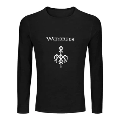Image of Wardruna Norwegian Nordic Folk Music Group Men Men&#039;s 100% Cotton Tee Crewneck Unisex Long Sleeve T Shirt Black M