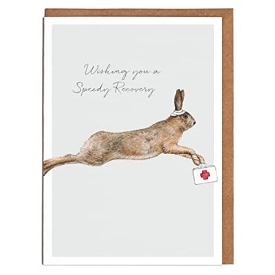 Image of Hare Get Well Soon Card &#039;Wishing you a speedy recovery&#039; for Him