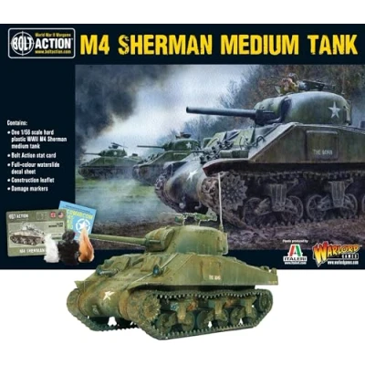 Image of Warlord Games M4 Sherman 1:56 / 28mm Plastic Scale Model Tank for Bolt Action Highly Detailed World War 2 Miniatures Table top Wargaming