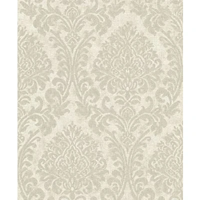 Image of Grandeco Life Nomad Chenille Damask Cream Wallpaper A50103 Vinyl