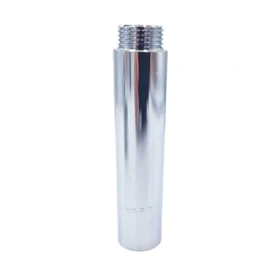 Image of 1/2&quot; BSP (15mm) Pipe Thread Extension Female x Male Chrome Brass 100mm Long
