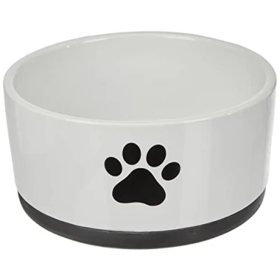 Image of Nobby Paw Ceramic Bowl Diameter 17 x 8 cm Black/White