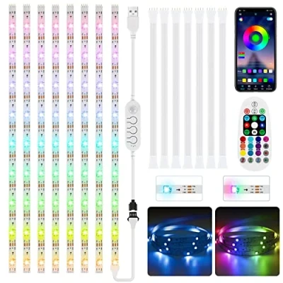 Image of LXLQZXW Motion Activated Under Cabinet Lights, 4M Sensor LED Strip Lights with Remote,Flexible for Kitchen Cabinets, Cupboards, Closets, Stairs, Shelf, Desk, and Bed
