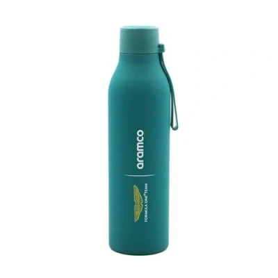 Image of Aston Martin Team Logo water bottle, 2024 design, featuring and Sponsor logos on a steel bottle in colours, 500 ml capacity, with loop strap for carrying, Official Merchandise