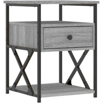 Image of vidaXL Bedside Cabinet Grey Sonoma 40x42x55 cm Engineered Wood