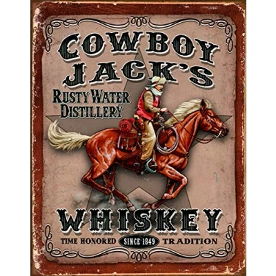 Image of Tin Sign Signs Cowboy Jack&#039;s Whiskey