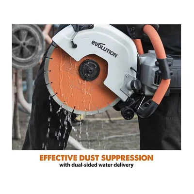 Image of Evolution Power Tools R300DCT+ Concrete Saw 2400W Motor, No Gas, 115mm Cut, Incl Premium Diamond Blade, 110V, 300mm