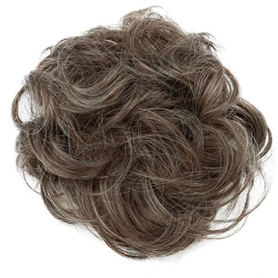 Image of CAISHA Messy Scrunchie Bun Voluminous Wavy Hairpiece Heat resistant Synthetic Fibres Brown Mix G24A