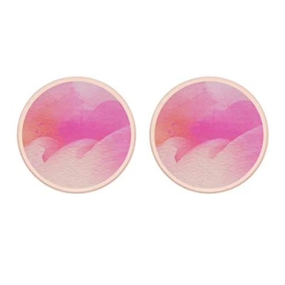 Image of Lesser &amp; Pavey Glass Candle Plates Set of 2 Mirrored 10/20cm Decorative Tealight Display Round Coaster (Watercolour Plate)