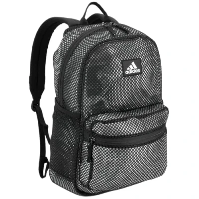 Image of adidas Hermosa Mesh Backpack, Black/White, One Size, Backpack