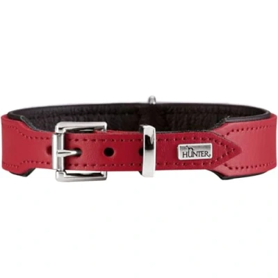 Image of Hunter Hundehalsband Basic,30 34,5 cm, red/black