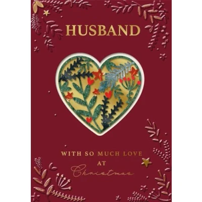 Image of Cards Hallmark Husband Christmas With Heart Design, So Much Love