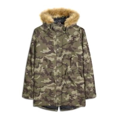 Image of Lambretta Men&#039;s Como Parka Coat (UK, Alpha, 4XL, Regular, Camo)