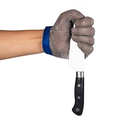 Image of ThreeH Steel Mesh Gloves 304L Chainmail Cutting for Kitchen,Oyster Shucking,Meat and Wood Carving GL08 L(One Piece)