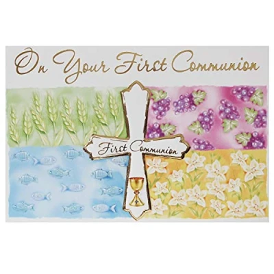 Image of Widdle Celebrations First Holy Communion Money Wallet with Envelope and Gold Embossed Detail