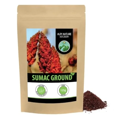 Image of Sumac powder (125g, 4.4oz), Turkish sumach ground, vinegar tree spice 100% natural, gently dried and without additives