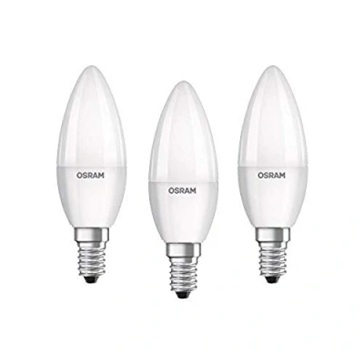 Image of Osram LED Lamp/E14 Base/Cool White (4000 K)/Replaces 40 W Incandescent Bulbs/5.5 W/Frosted/LED Base Classic B, Pack of 3