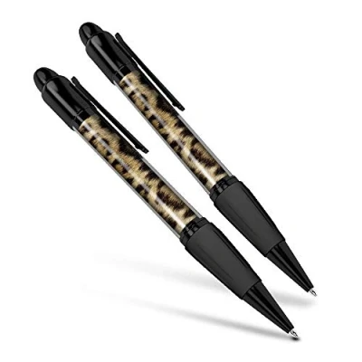 Image of Beautiful and comfortable Set of 2 Matching Pens Wild Animal Print Leopard Cat Fur #46431