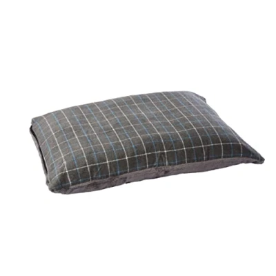 Image of Gor Pets Premium comfy Cushion cover is made from a pet friendly, soft, and checked polyester fabric Large (76x117cm) Grey Check