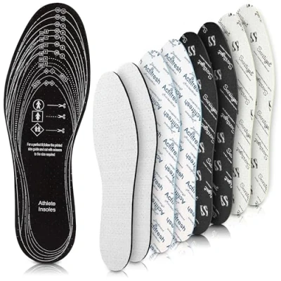 Image of SULPO 8 pairs set different Anti sweat insoles Refreshing and comfort men woman odour shoe inserts for casual, work sport shoes Hygienic Breathable Trimmable