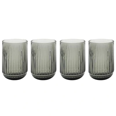 Image of Lesser &amp; Pavey Elements Smoke Tumbler Glass Set of 4 for Home, Kitchen, Restaurant Parties Lovely Drinks Beautiful Gift Women, Men, Wedding Christmas