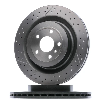 Image of 1664230512, A1664230512 Brake disc BREMBO 09.B710.11 345mm 26mm 5 internally vented, slotted/perforated Coated High carbon MERCEDES BENZ: GL, ML Class