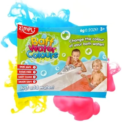 Image of Zimpli Kids Baff Water Colours Children&#039;s Colour Changing Bath Tabs Drops. A great idea for Pass The Parcel gifts