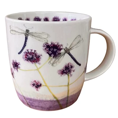 Image of Alex Clark Dragonflies Mug Wildflowers Insects Bugs Original Artwork Cup for Nature Lovers Gift Ideas Perfect Coffee &amp; Tea Vegan Friendly Designed in The UK...