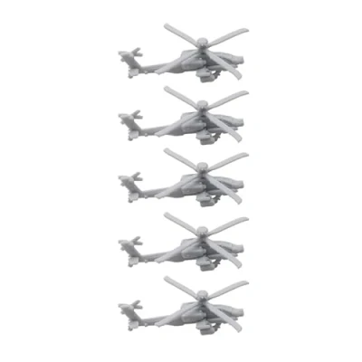 Image of 5Set AH 64 Apache Gunship Attack Aeroplane DIY Model 1/2000 1/350 Scale 3D Military Armed Helicopter Miniature Mould Collection(1/350(50mm))