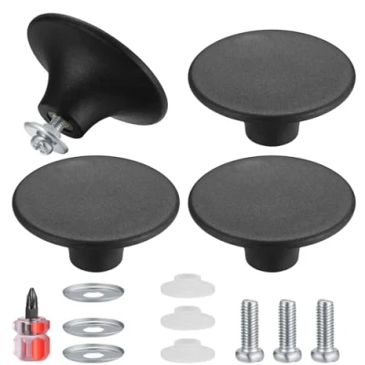 Image of Xiaomoyu Pot Lid Knobs, 4Pcs Kitchen Cookware Pan Cover Casserole Handle Replacement, Bakelite &amp; Stainless Steel, Heat resistant, Wear Rust proof, Easy to Clean, Wide Applications