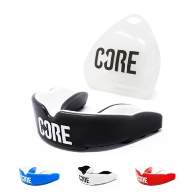 Image of CORE Protection Mouth Guard with Case Slim Fit Gum Shield Suitable for Kids, Teens &amp; Adults All Contact Sports, BMX, Scooters Skateboarding Black