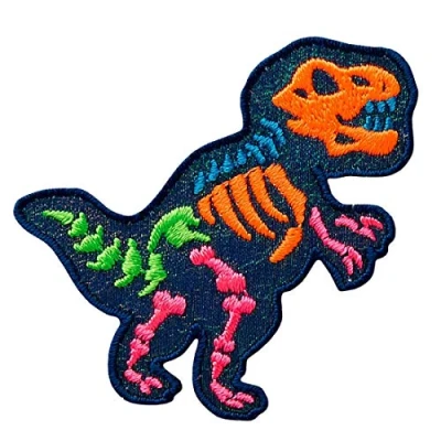 Image of Dinosaur Dino T Rex Iron on Patches Adhesive Emblem Stickers Appliques, Size: 2.36 x 2.17 inches