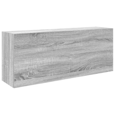Image of vidaXL Bathroom Wall Cabinet Grey Sonoma Engineered Wood 100x25x40 cm Versatile Storage for Bathroom/Bedroom/Kitchen