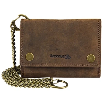 Image of Greenland Monte Leather Biker Chains Wallet RFID Protection 2969