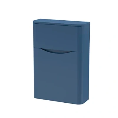 Image of nuie SML341 Lunar Modern Bathroom Floor Standing WC Toilet Unit (Concealed Cistern and Pan Not Included), 550mm, Satin Blue