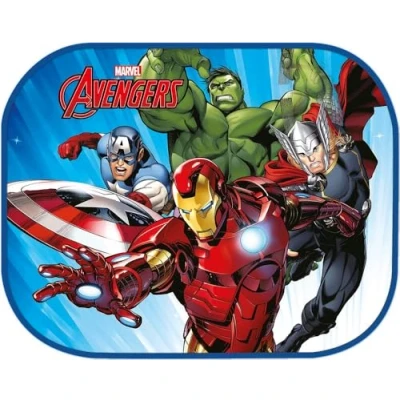 Image of Pair of Marvel Avengers Car Side Blinds 44 x 35 cm Sun Shade Superheroes Iron Man, Thor, Hulk, Captain America
