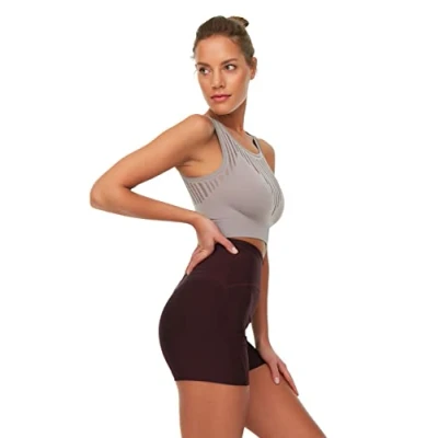 Image of Trendyol Women Sportswear High Waist Skinny fit Regular Sport Leggings Plum