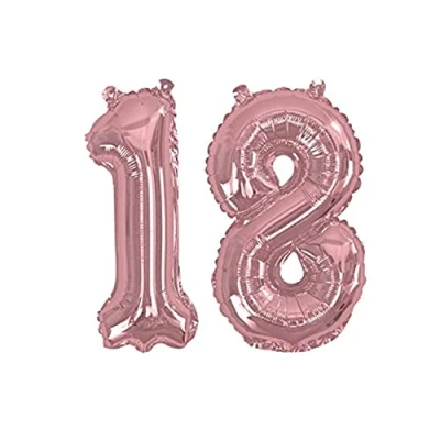 Image of Foil Balloons 774083 Rose Gold Number 18