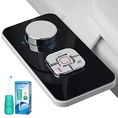 Image of Bidet Attachment Kit with Portable WITHLENT Pressure Controls Non Electric Toilet Seat Adjustable Self Cleaning Dual Nozzles Frontal &amp; Rear Wash Cold Water