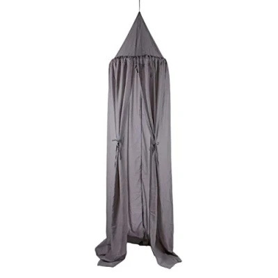 Image of Bed Canopy Round Dome Mosquito Net Princess Play Reading Tents Hanging Insect Protection Nursery Room Decor Grey