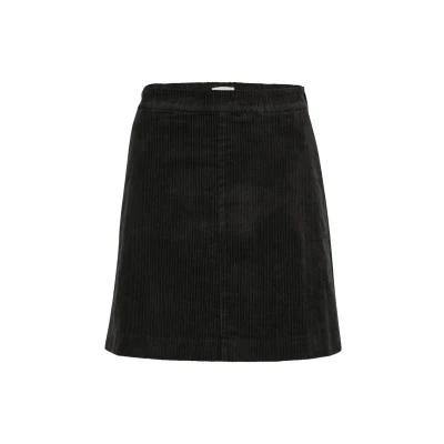 Image of Part Two Women&#039;s Mini Skirt High Pockets Corduroy Fabric Elastic Waist, Black, 8