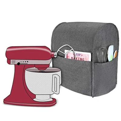 Image of Luxja Dust Cover for 4.3 Litre and All 4.8 KitchenAid Mixers, with Pockets Mixers Extra Accessories (Fit Mixers), Grey