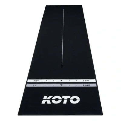 Image of KOTO Black Carpet Dart Mat 285 x 80 cm, Rubber Mat, 4 Throw Lines, Center Line, &amp; Floor and Protection Function