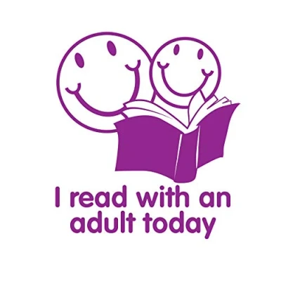 Image of SuperStickers I Read With An Adult Today Stamper Purple,28mm